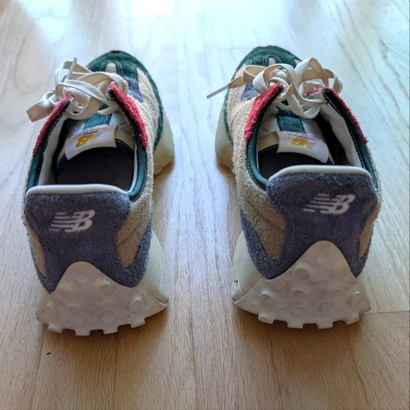 New Balance 327 Men's Night Watch Green and Pink Suede Sneakers (Size 8.5) - Picture 12 of 14